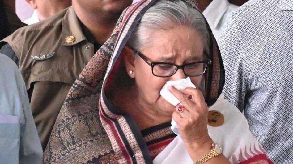 Prime minister of Bangladesh Sheikh crying Hasina 