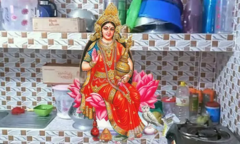 maa Lakshmi in indian kitchen room